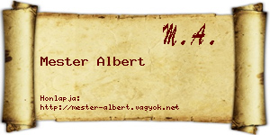 Mester Albert névjegykártya
