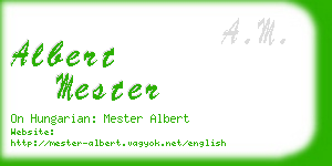 albert mester business card